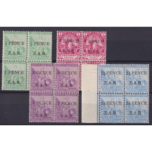 Vryburg 1899 Surcharge Blocks Collection