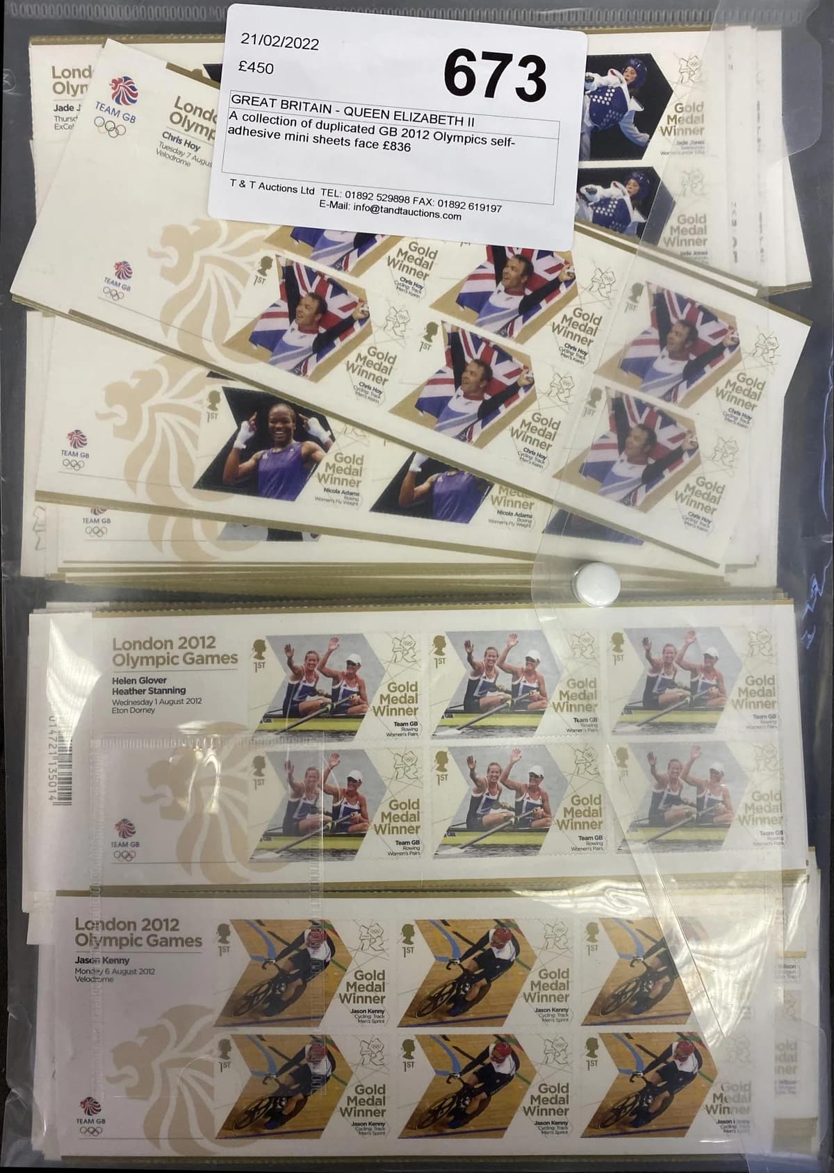 Collection Duplicated GB 2012 Olympics Sheets