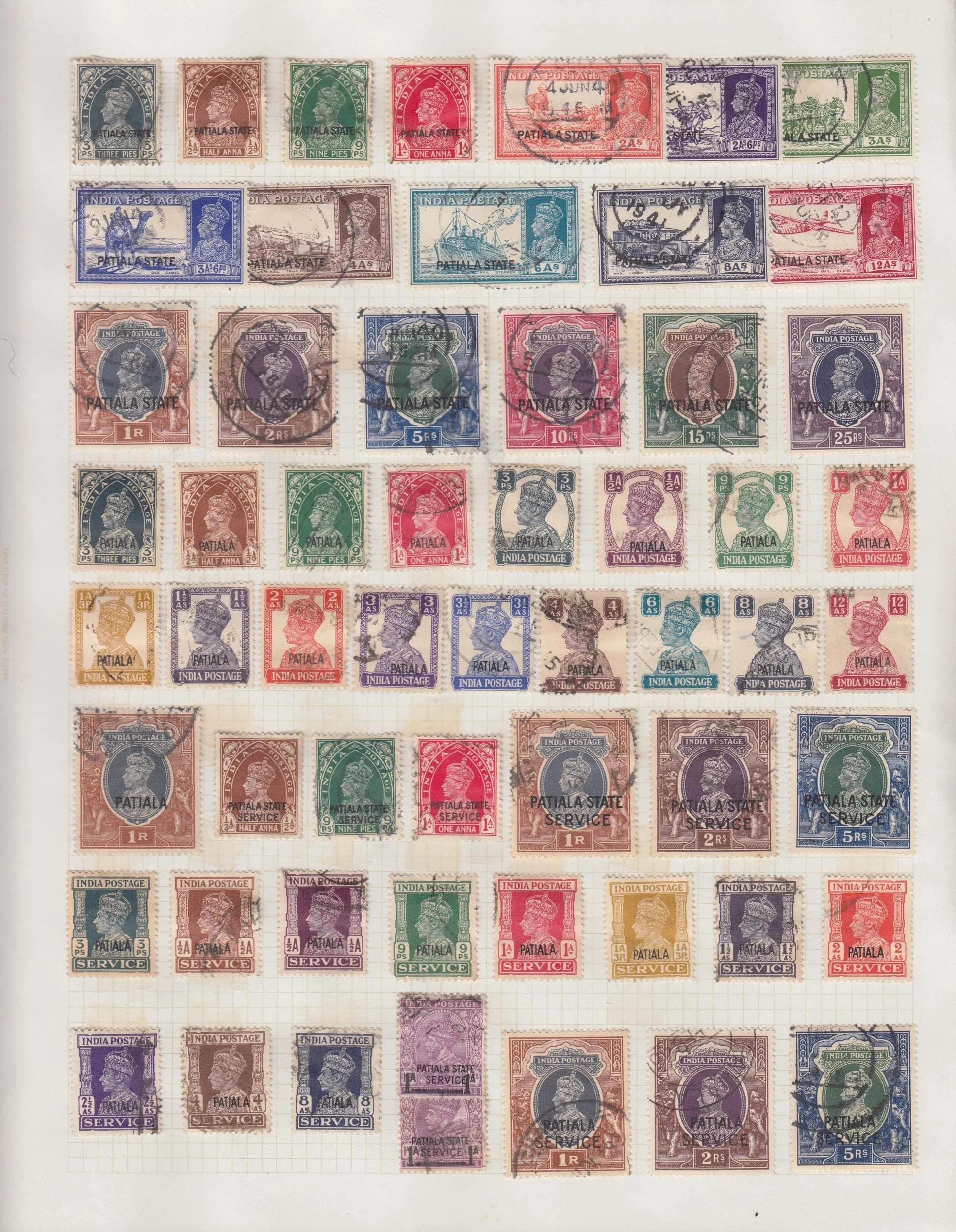 Patiala Album Page Mainly Used KGVI Collection - Realised Price
