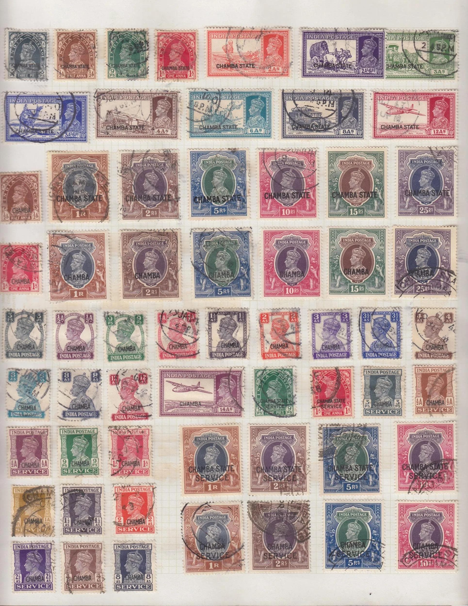 Chamba Album Page Mainly Used KGVI Collection - Realised Price